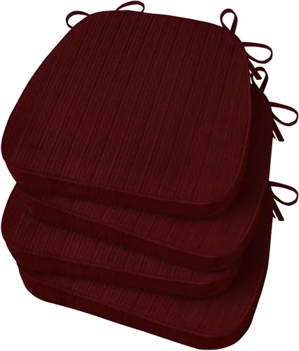 Vista 11 de Basic Beyond Cojines para sillas de comedor, 4 unidades, cojines para sillas de cocina en forma de D con lazos, juego de 4, cojines de asiento