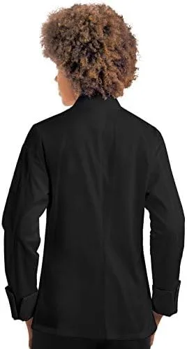 Vista 2 de ChefUniforms.com - Abrigo clásico de manga larga para mujer (S-5X, 2 colores)