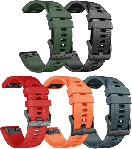 Vista 36 de ANCOOL - Correa para Garmin Fenix 5, de ajuste fácil, de silicona suave de 22 mm de ancho, correa de reloj para Garmin Fenix 5