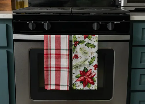 Vista 3 de MyPillow Paquete de 4 paños de cocina Poinsettia Poinsetia