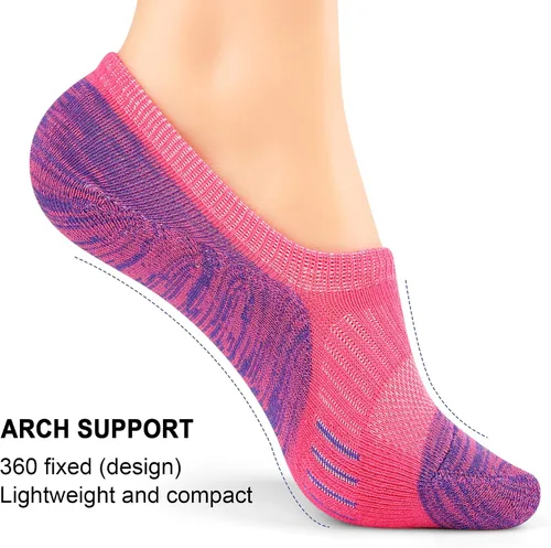 Vista 5 de Gonii Calcetines deportivos para mujer, calcetines de tobillo acolchados para correr, corte bajo, 5-8 pares