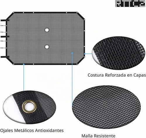 Vista 4 de RT-TCZ para Jeep JKU Parasol de malla para el techo de 4 puertas para Jeep Wrangler 2007-2017 JKU Top Bikini negro