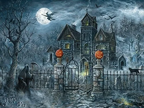 Vista 3 de Rompecabeza SunsOut de Halloween de 500 piezas, calabaza de Halloween truco o trato