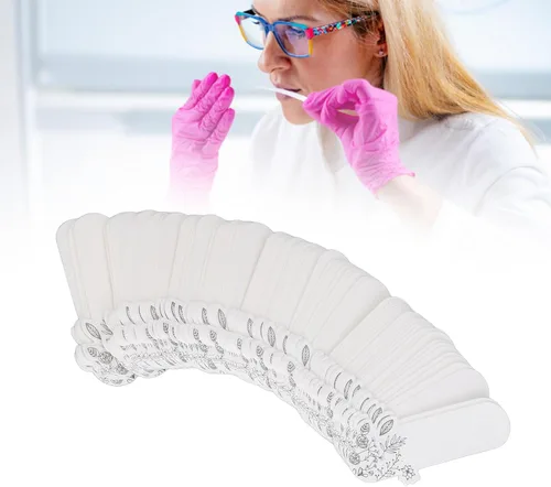 Vista 3 de 100 tiras de prueba de perfume, papel de prueba para aromaterapia, pruebas de fragancia, pruebas de alcohol esencial, tiras de prueba de perfume