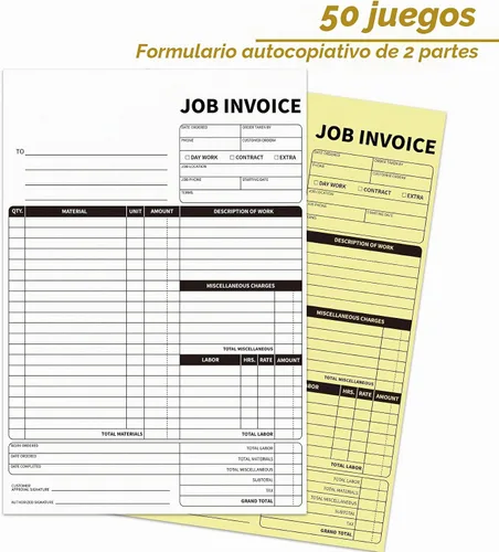 Vista 5 de Formularios de pedido de trabajo sin carbono, facturas de 7.5 x 11 pulgadas para pequeñas empresas, libro de pedidos de ventas con tablero