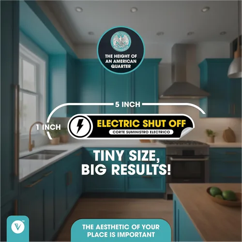 Vista 3 de Juego de 2 calcomanías de cierre eléctrico bilingüe, calcomanías de vinilo mate, impermeables, a prueba de arañazos y resistentes a los rayos UV