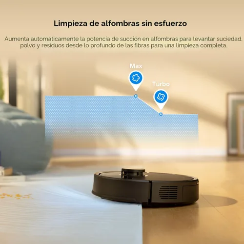 Vista 9 de roborock Q7 M5 Robot que aspira y trapea, succión hiperfuerza de 10,000 Pa, aspiradora robótica, sistema dual anti-enredo, trapeo controlado por