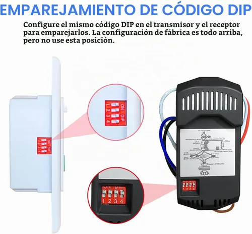 Vista 4 de Kit de control remoto para ventilador de techo, interruptor de ventilador universal de montaje en pared para Hampton Bay Harbor Breeze Hunter