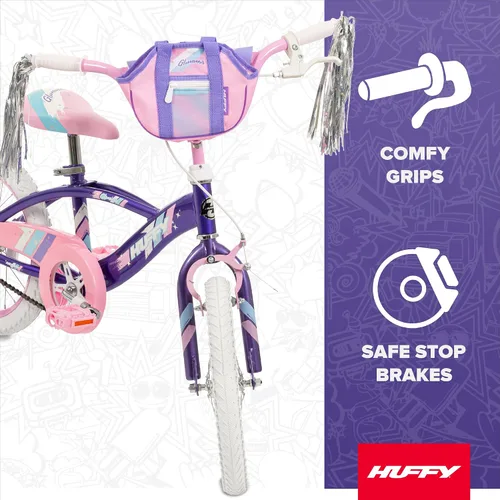 Vista 5 de Huffy Kids 12/16 Inch Bikes, Multiple Color Options Available, Ideal for Ages 3+ Years Old, EZ Build Assembly, Removable Training Wheels, Chain