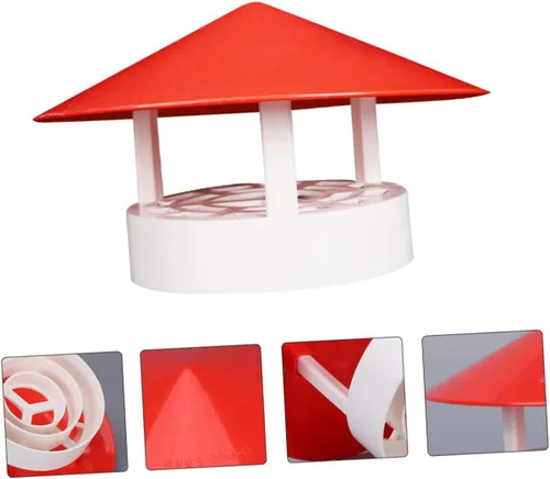 Vista 5 de MERRYHAPY 1pc impermeable Smokestack Cap Pvc cubierta de chimenea para protección contra el tiempo embudo protector para ventilación de techo
