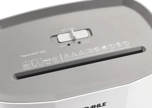 Vista 8 de Dahle PaperSAFE PS 100 - Trituradora de papel, sin aceite, protección contra atascos, nivel de seguridad P-4, 5 hojas máximas, grapas