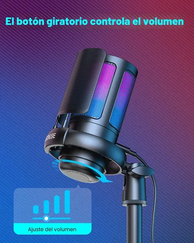 Vista 2 de Micrófono para juegos para PC: micrófono USB para Podcasts, Videos y Streaming - Micrófono condensador con silencio rápido y Filtro Pop - Micrófono