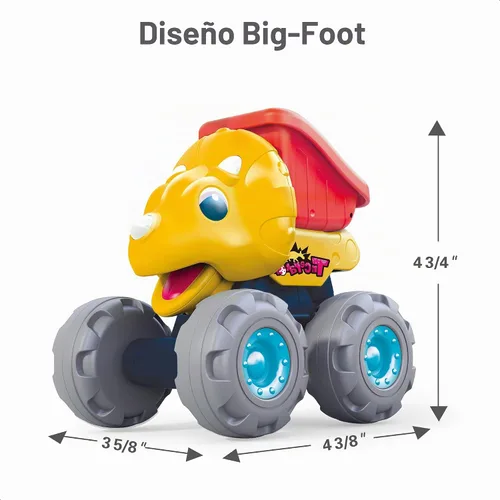 Vista 6 de iPlay, iLearn Juguete de camión monstruo de dinosaurio de 3 piezas, auto de tracción para bebé, camiones de construcción de dinosaurios Push Go