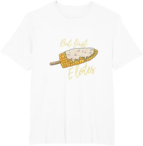 Vista 9 de But First Elotes Corn on the Cob - Camiseta divertida para amantes de la comida mexicana, Negro, S