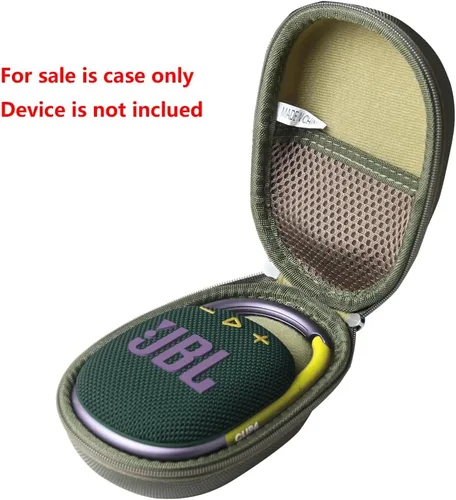 Vista 2 de Anleo Estuche rígido de viaje para JBL Clip 5 / Clip 4 - Mini altavoz Bluetooth portátil (verde militar)