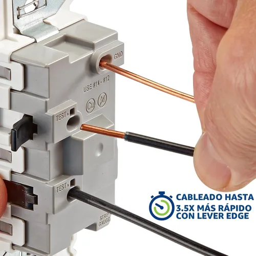 Vista 2 de Leviton Lever Edge - Interruptor basculante de un solo polo de 15 amperios, paquete de 10, E5601-MW, color blanco
