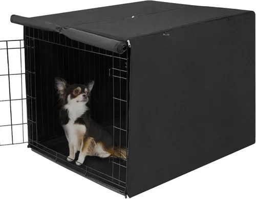 Vista 14 de Deblue Funda para jaula de perro de 24 pulgadas con bolsa de almacenamiento, funda de poliéster resistente para perreras de mascotas, ajuste