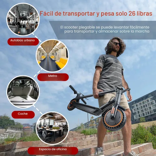Vista 4 de Electric Scooter, 500W Motor, Up to 17-20MPH &19-21 Miles, Commuter Escooter, Foldable E-Scooter for Adults with APP and Dual Braking System