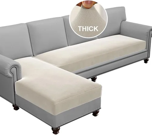 Vista 53 de H.VERSAILTEX Fundas de cojín de vellón para sofá, fundas elásticas para sillas de sala de estar, fundas de sofá modular, tela cómoda y duradera