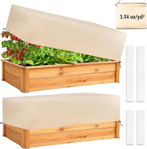 Vista 8 de Cubierta de Protección contra Heladas para Plantas Paquete de 2 con Cordón Elástico, 3.54 oz/yd² Manta de Tela para Heladas de Invierno Cubiertas