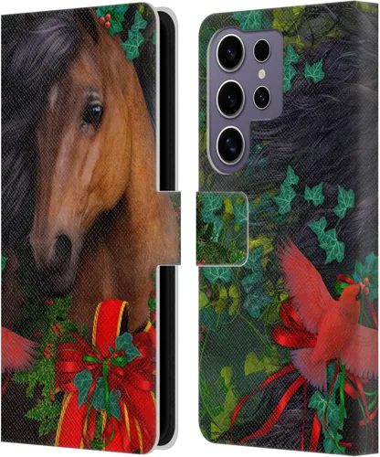 Vista 222 de Head Case Designs Officially Licensed Laurie Prindle A Morgan Christmas Western Stallion Leather Wallet Case Compatible with Samsung Galaxy A07 4G