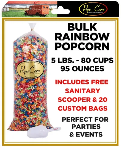 Vista 10 de ¡POPCORN AZUL! Gourmet Es un Niño-AL POR MAYOR/MAYORISTA -5 LIBRAS.-80 TAZAS-95 ONZAS-CUCHARA HIGIÉNICA GRATUITA Y 20 bolsas de regalo incluidas!