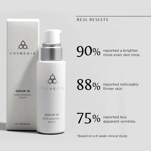 Vista 3 de Cosmedix Suero 16, suero de renovación rápida, 1 onzas líquidas Moisture-Rich Facial Serum with Vitamin E for All Skin Types - Fine Lines