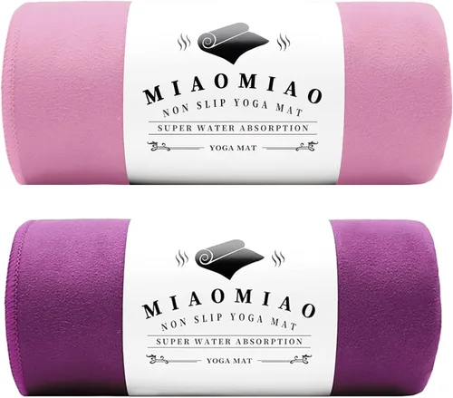 Vista 9 de MIAOMIAO Juego de toallas antideslizantes para yoga caliente, microfibra súper absorbente, 24.5 x 72 pulgadas, diseño antideslizante, sin lesiones