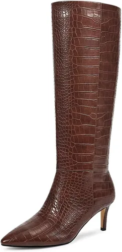Vista 39 de wetkiss Botas altas hasta la rodilla para mujer, con tacón de gatito y diseño de punta puntiaguda, clásicas y sexys