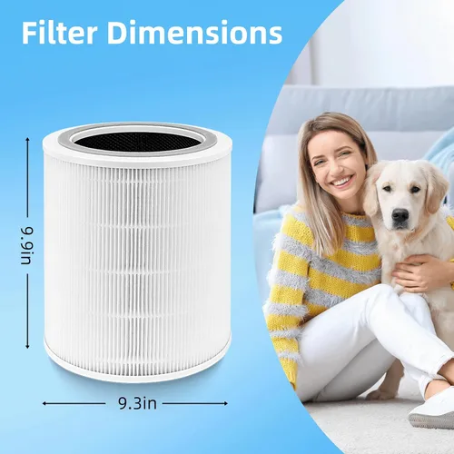 Vista 3 de Filtro de repuesto Core 400S para LEVOIT Core 400S, Core 400S-P, Core 400S-RF Smart WiFi purificador de aire, LRF-C401S-WUS, paquete de 2, blanco