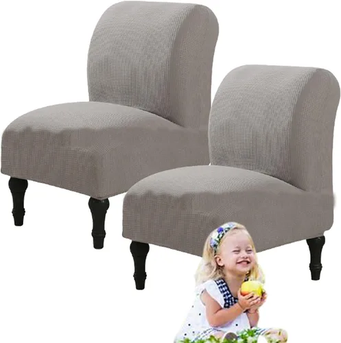Vista 82 de Fundas elásticas para silla sin brazos, extraíbles y lavables, de elastano jacquard sin reposabrazos, protector de muebles para sala de estar, Verde