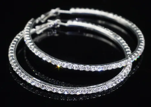 Vista 7 de Arracadas para boda con cristales de diamantes de imitación