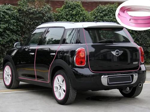 Vista 10 de Tira de moldura decorativa rosa suave para coche/motocicleta, autoadhesiva, universal para exterior e interior, salpicadero, parachoques, ventana