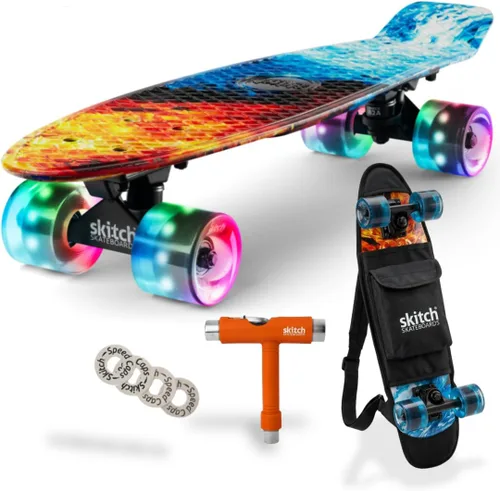 Vista 15 de SKITCH Patinetas para niños, adolescentes y adultos Juego de regalo de patineta premium para principiantes y profesionales, completo con tabla
