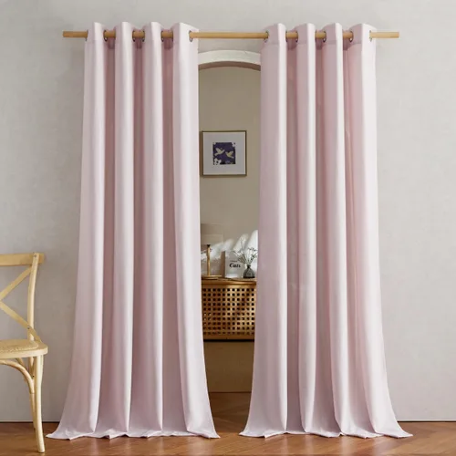 Vista 132 de NICETOWN - Cortinas de lino angora para ventana de cocina sobre el fregadero, con ojales, lino grueso angora, tratamientos cortos para ventanas