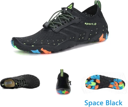 Vista 5 de Nexete Zapatos de agua para hombres y mujeres descalzos de secado rápido, zapatos deportivos al aire libre para kayak, barco, senderismo, surf