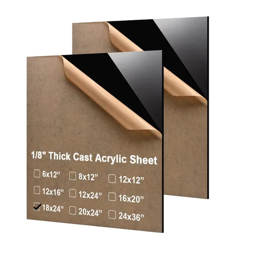Vista 67 de KINLINK Láminas de plexiglás 6x12 de 1/8 pulgada de espesor - Lámina de acrílico negro fundido de 3mm, lámina de plástico policarbonato
