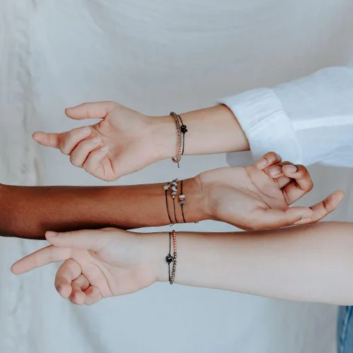 Vista 3 de Banda curativa -Pulsera de protección 2 en 1 con afirmación - Cierre de corbata