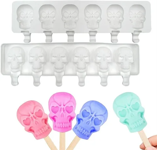 Vista 13 de Molde de silicona para paletas – Máquina de helados suave y lisa (2 piezas, blanco)