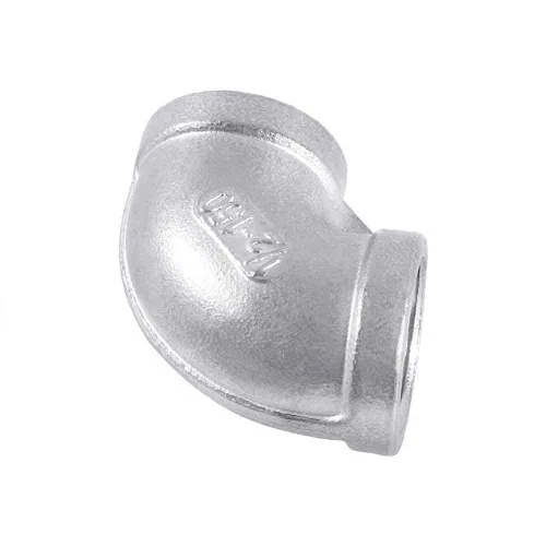 Vista 2 de Accesorio de tubería de acero inoxidable fundido 304, conector de tubería roscada NPT hembra a hembra, codo de 90 grados, clase 150 (paquete de 2)