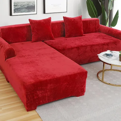 Vista 13 de Konsilsa Funda de sofá modular de terciopelo, funda elástica suave y gruesa para sofá antideslizante en forma de L, adecuada para muebles de sala