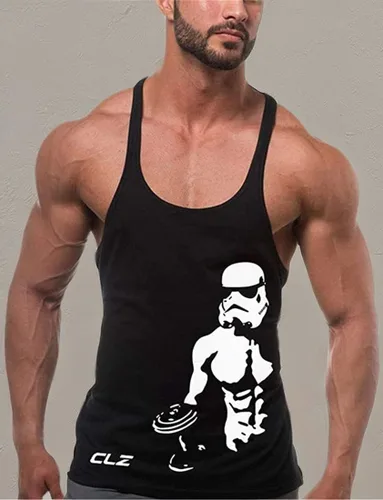 Vista 5 de Camiseta sin mangas para hombre, con espalda en Y, para entrenamiento, muscular, fitness, culturismo