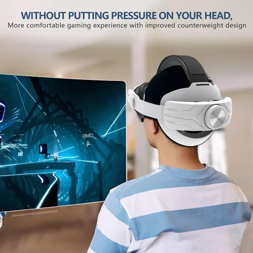 Vista 6 de Comfort Head Strap for Oculus Quest 3, MTomatoVR Lightweight Replacement Strap VR Accessaries, Reduce Face Pressure Comfortable Convenient Flip