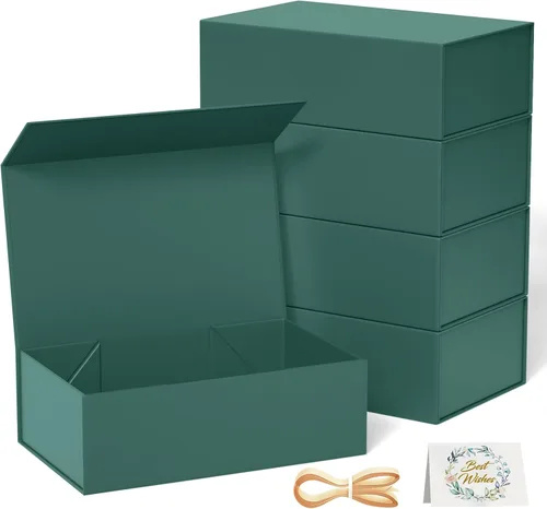 Vista 17 de RYDDOY Caja de Regalo Negra, 9.5x6x3'' Cajas de Regalo para Regalos con Tapas Cierre Magnético Rectangular Plegable para Caja de Propuesta