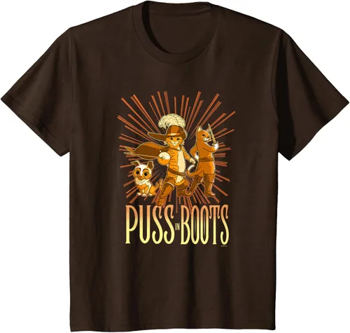 Vista 36 de DreamWorks Puss in Boots: The Last Wish Cat Trio Poster - Camiseta pequeña Negro