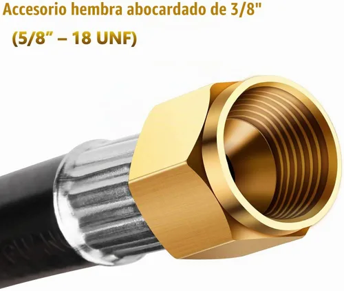 Vista 3 de Extensión de manguera de propano de 12 pies con línea de gas LP
