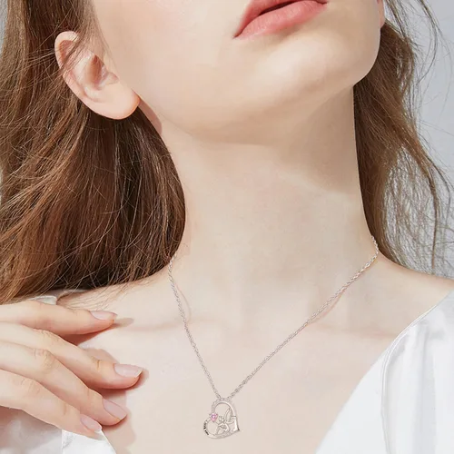 Vista 5 de Dreamboat Sterling Silver Angel Wings Necklace for Women Heart Pendant Necklace Heart Jewelry Irish Gifts for Mom