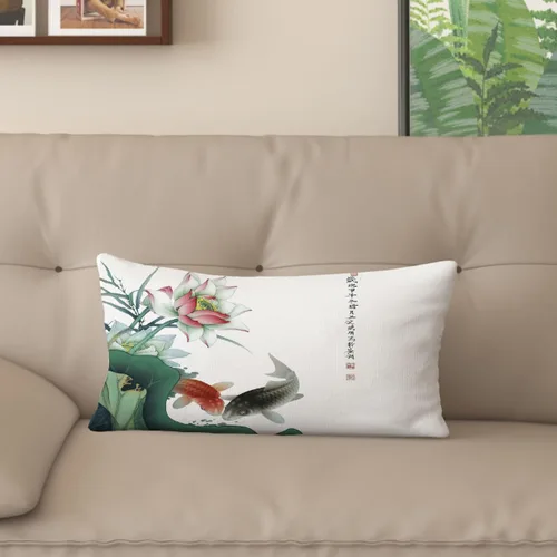 Vista 15 de Funda de almohada con estampado digital de loto zen chino, diseño de doble cara para sofá, sala de estar, decoración de dormitorio