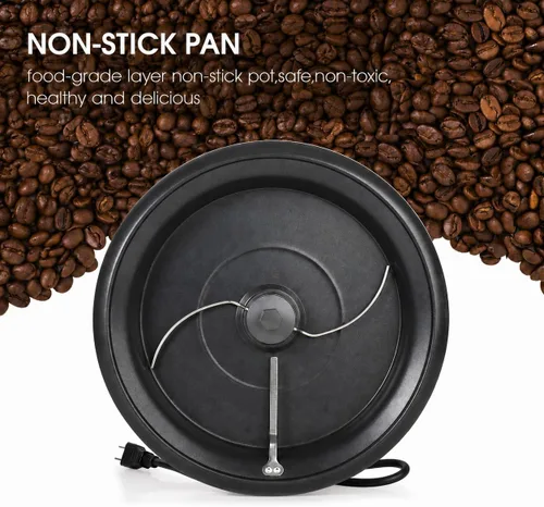 Vista 2 de Tostador de café mejorado para uso doméstico, tostador de granos de café eléctrico de 110 V con temporizador, tostadora de 1200 W, tostadora de café