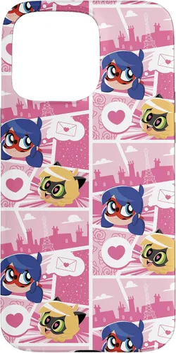 Vista 31 de Miraculous Ladybug Chibi Collection Mensaje para Cat Noir Funda para iPhone 17
